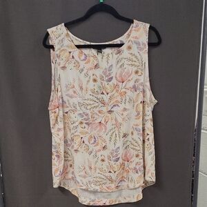 CHARLIE B Cream Floral Sleeveless Camisole with Pink & Yellow Accents